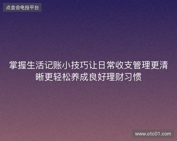 掌握生活记账小技巧让日常收支管理更清晰更轻松养成良好理财习惯